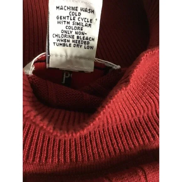 Westbound II Red Ribbed 100% Cotton Turtleneck Sweater 2X Long Sleeve Womens Top - Picture 6 of 7